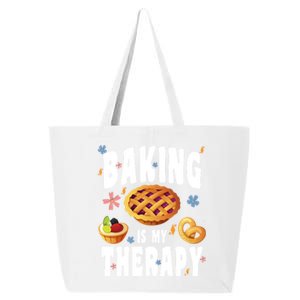 Baking Is My Therapy Culinary Art Artisan Bakery Baked Goods Gift 25L Jumbo Tote