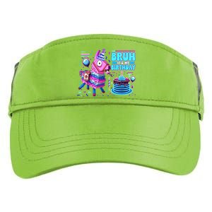 Bruh Its My Birthday Llama Boy Girl Family Party Bday Adult Drive Performance Visor