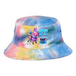 Bruh Its My Birthday Llama Boy Girl Family Party Bday Tie Dye Newport Bucket Hat