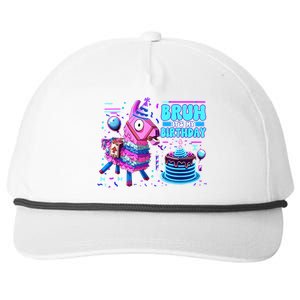 Bruh Its My Birthday Llama Boy Girl Family Party Bday Snapback Five-Panel Rope Hat