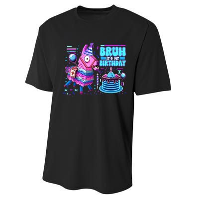 Bruh Its My Birthday Llama Boy Girl Family Party Bday Performance Sprint T-Shirt