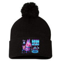 Bruh Its My Birthday Llama Boy Girl Family Party Bday Pom Pom 12in Knit Beanie