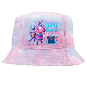 Bruh Its My Birthday Llama Boy Girl Family Party Bday Tie-Dyed Bucket Hat