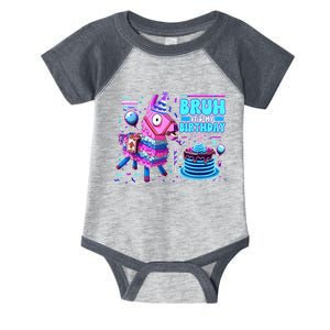 Bruh Its My Birthday Llama Boy Girl Family Party Bday Infant Baby Jersey Bodysuit