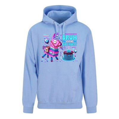 Bruh Its My Birthday Llama Boy Girl Family Party Bday Unisex Surf Hoodie