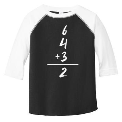 Baseball Inspired Math 6 4 3 2 Double Play Softball Game Toddler Fine Jersey T-Shirt