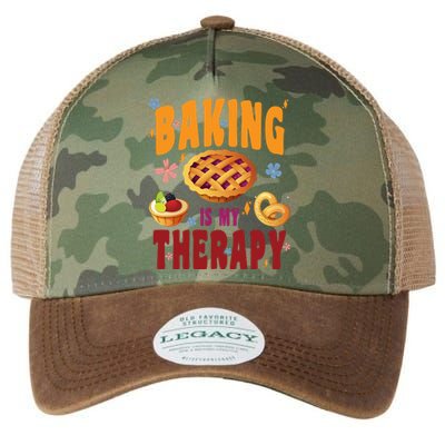 Baking Is My Therapy Culinary Art Artisan Bakery Baked Goods Cool Gift Legacy Tie Dye Trucker Hat