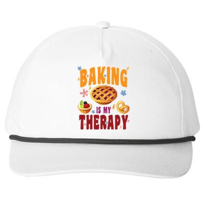 Baking Is My Therapy Culinary Art Artisan Bakery Baked Goods Cool Gift Snapback Five-Panel Rope Hat