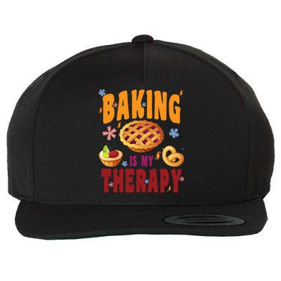 Baking Is My Therapy Culinary Art Artisan Bakery Baked Goods Cool Gift Wool Snapback Cap