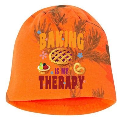 Baking Is My Therapy Culinary Art Artisan Bakery Baked Goods Cool Gift Kati - Camo Knit Beanie