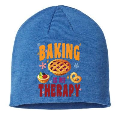 Baking Is My Therapy Culinary Art Artisan Bakery Baked Goods Cool Gift Sustainable Beanie