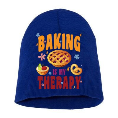 Baking Is My Therapy Culinary Art Artisan Bakery Baked Goods Cool Gift Short Acrylic Beanie