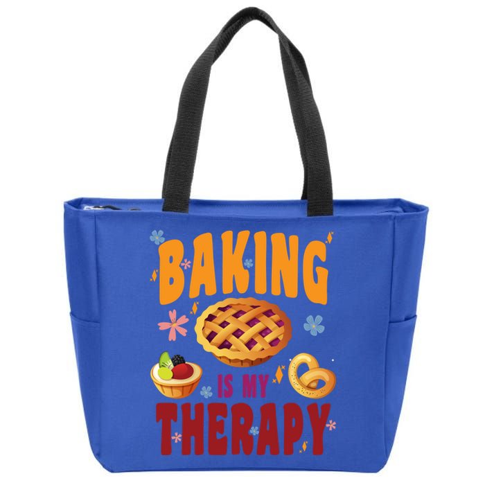 Baking Is My Therapy Culinary Art Artisan Bakery Baked Goods Cool Gift Zip Tote Bag