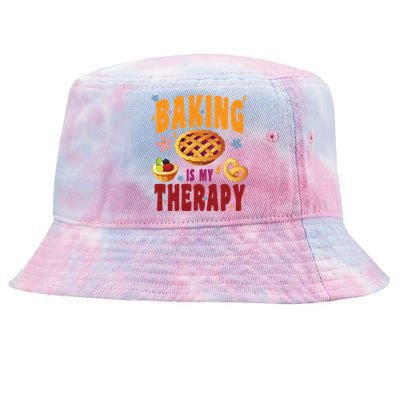 Baking Is My Therapy Culinary Art Artisan Bakery Baked Goods Cool Gift Tie-Dyed Bucket Hat