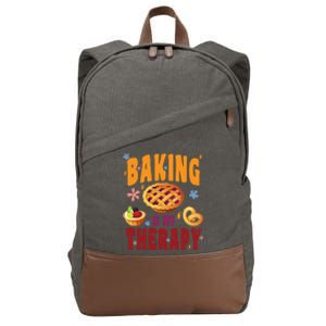 Baking Is My Therapy Culinary Art Artisan Bakery Baked Goods Cool Gift Cotton Canvas Backpack