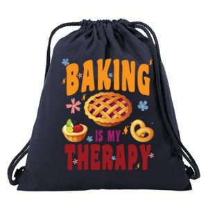 Baking Is My Therapy Culinary Art Artisan Bakery Baked Goods Cool Gift Drawstring Bag