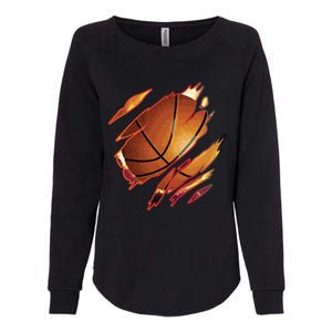 Basketball In Me Ripped Chest Gift Basketball Team Player Gift Womens California Wash Sweatshirt