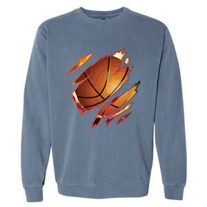 Basketball In Me Ripped Chest Gift Basketball Team Player Gift Garment-Dyed Sweatshirt