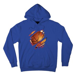 Basketball In Me Ripped Chest Gift Basketball Team Player Gift Hoodie