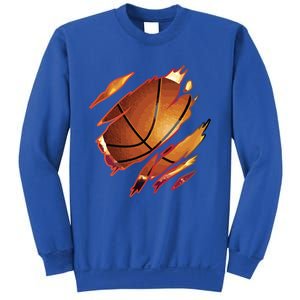 Basketball In Me Ripped Chest Gift Basketball Team Player Gift Sweatshirt