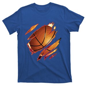 Basketball In Me Ripped Chest Gift Basketball Team Player Gift T-Shirt