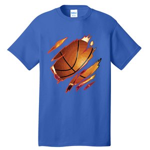 Basketball In Me Ripped Chest Gift Basketball Team Player Gift Tall T-Shirt