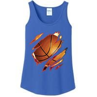 Basketball In Me Ripped Chest Gift Basketball Team Player Gift Ladies Essential Tank