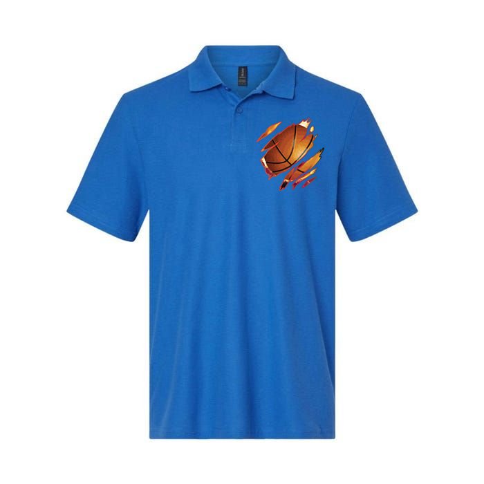 Basketball In Me Ripped Chest Gift Basketball Team Player Gift Softstyle Adult Sport Polo