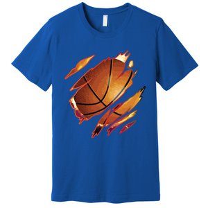 Basketball In Me Ripped Chest Gift Basketball Team Player Gift Premium T-Shirt