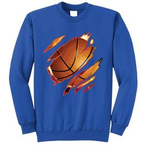 Basketball In Me Ripped Chest Gift Basketball Team Player Gift Tall Sweatshirt