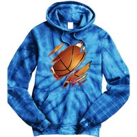 Basketball In Me Ripped Chest Gift Basketball Team Player Gift Tie Dye Hoodie