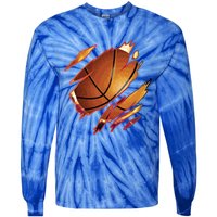 Basketball In Me Ripped Chest Gift Basketball Team Player Gift Tie-Dye Long Sleeve Shirt