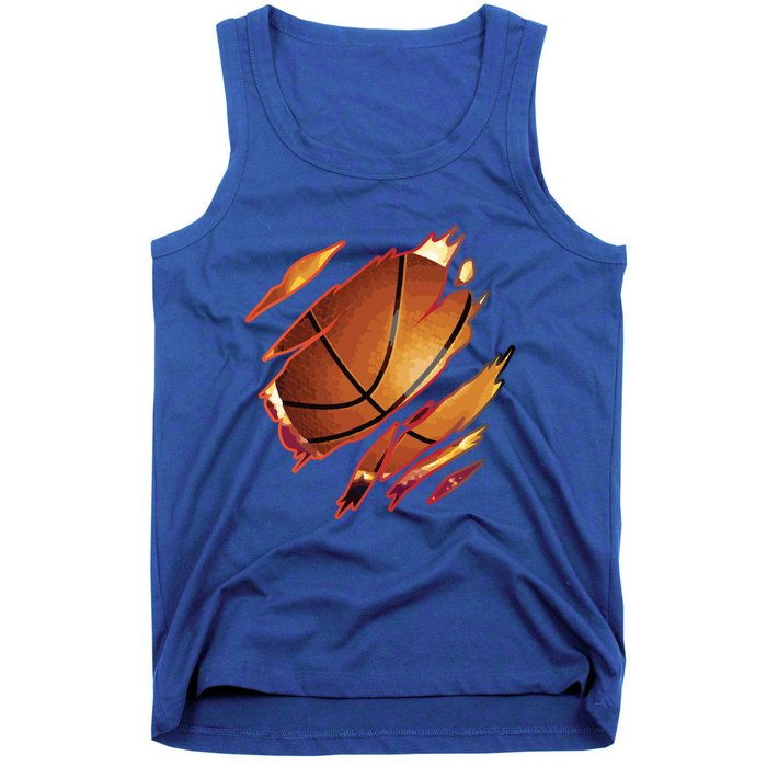 Basketball In Me Ripped Chest Gift Basketball Team Player Gift Tank Top