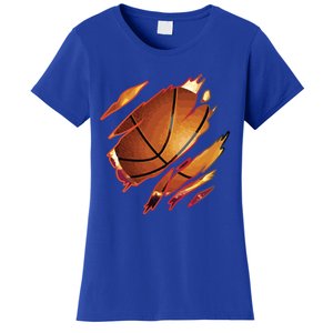 Basketball In Me Ripped Chest Gift Basketball Team Player Gift Women's T-Shirt