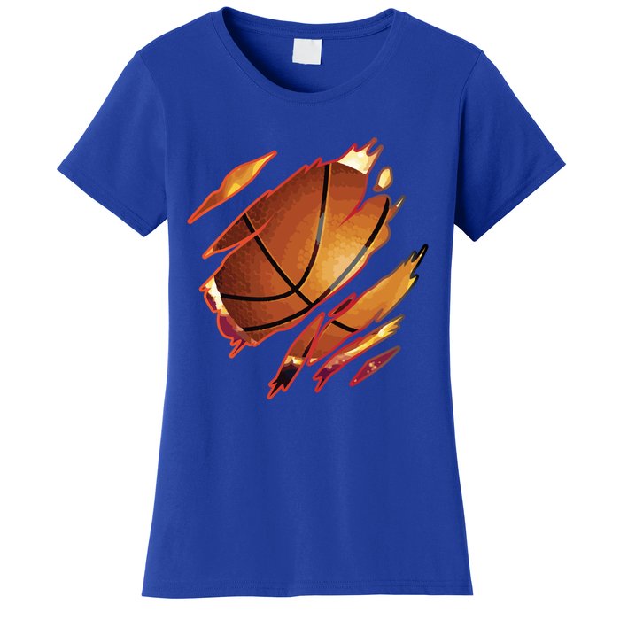 Basketball In Me Ripped Chest Gift Basketball Team Player Gift Women's T-Shirt