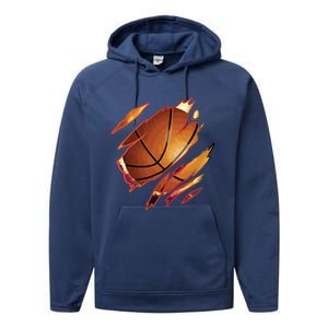 Basketball In Me Ripped Chest Gift Basketball Team Player Gift Performance Fleece Hoodie