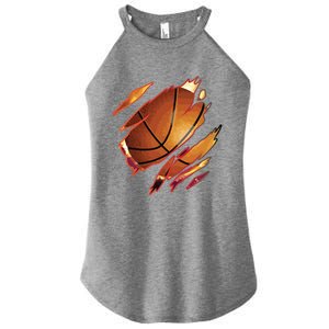 Basketball In Me Ripped Chest Gift Basketball Team Player Gift Women's Perfect Tri Rocker Tank