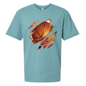 Basketball In Me Ripped Chest Gift Basketball Team Player Gift Sueded Cloud Jersey T-Shirt