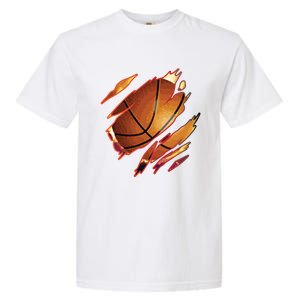 Basketball In Me Ripped Chest Gift Basketball Team Player Gift Garment-Dyed Heavyweight T-Shirt