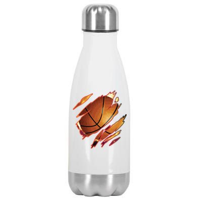 Basketball In Me Ripped Chest Gift Basketball Team Player Gift Stainless Steel Insulated Water Bottle