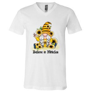 Believe In Miracles Sublimation V-Neck T-Shirt