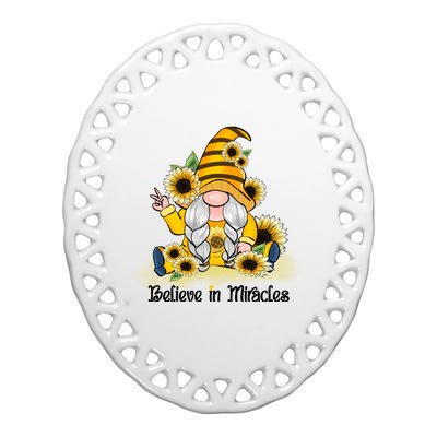 Believe In Miracles Sublimation Ceramic Oval Ornament