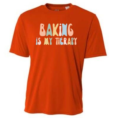 Baking Is My Therapy Gift Funny Foodie Gift For Baker Meaningful Gift Cooling Performance Crew T-Shirt