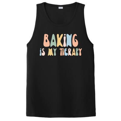 Baking Is My Therapy Gift Funny Foodie Gift For Baker Meaningful Gift PosiCharge Competitor Tank