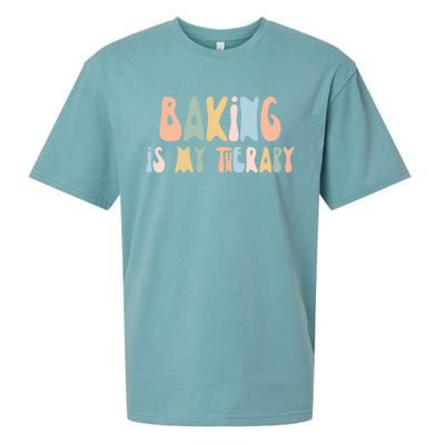 Baking Is My Therapy Gift Funny Foodie Gift For Baker Meaningful Gift Sueded Cloud Jersey T-Shirt