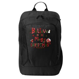 Believe In Magic Of Christmas Funny Xmas Snow Gift City Backpack