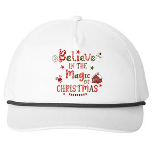 Believe In Magic Of Christmas Funny Xmas Snow Gift Snapback Five-Panel Rope Hat