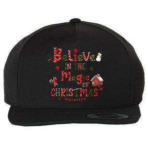 Believe In Magic Of Christmas Funny Xmas Snow Gift Wool Snapback Cap