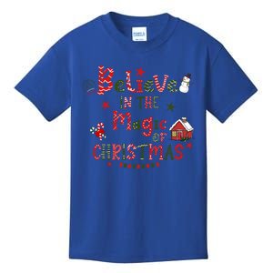 Believe In Magic Of Christmas Funny Xmas Snow Gift Kids T-Shirt