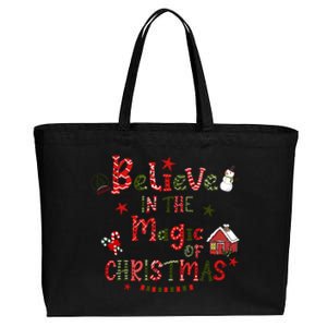 Believe In Magic Of Christmas Funny Xmas Snow Gift Cotton Canvas Jumbo Tote